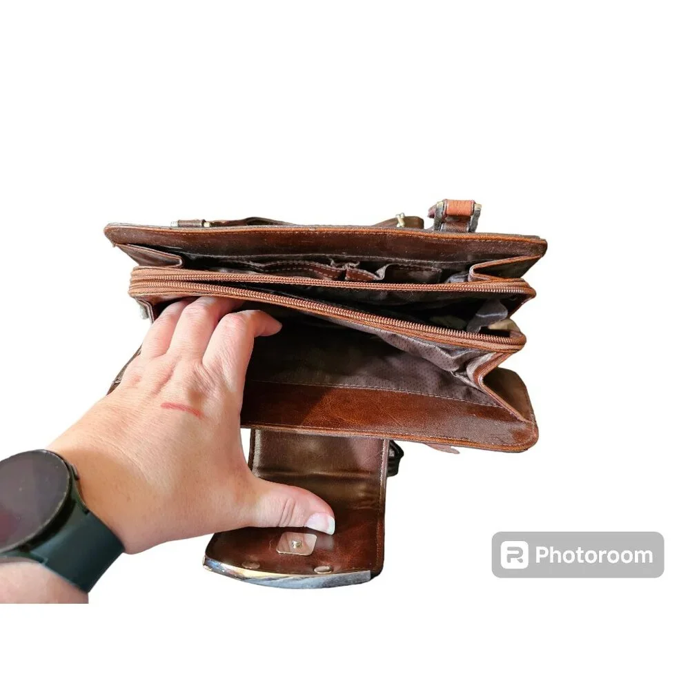 M.C. Brown Double‎ Shoulder Strap Handbag